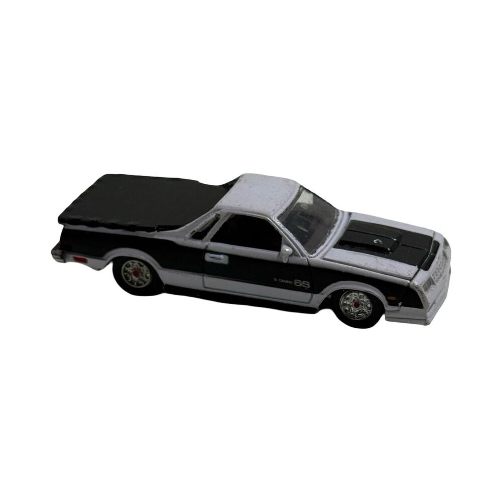 1/64   86 CHEVY EL CAMINO CHOO CHOO CUSTOM/BLK-WHITE/BLK INT/305 V8/RUBBER TIRES